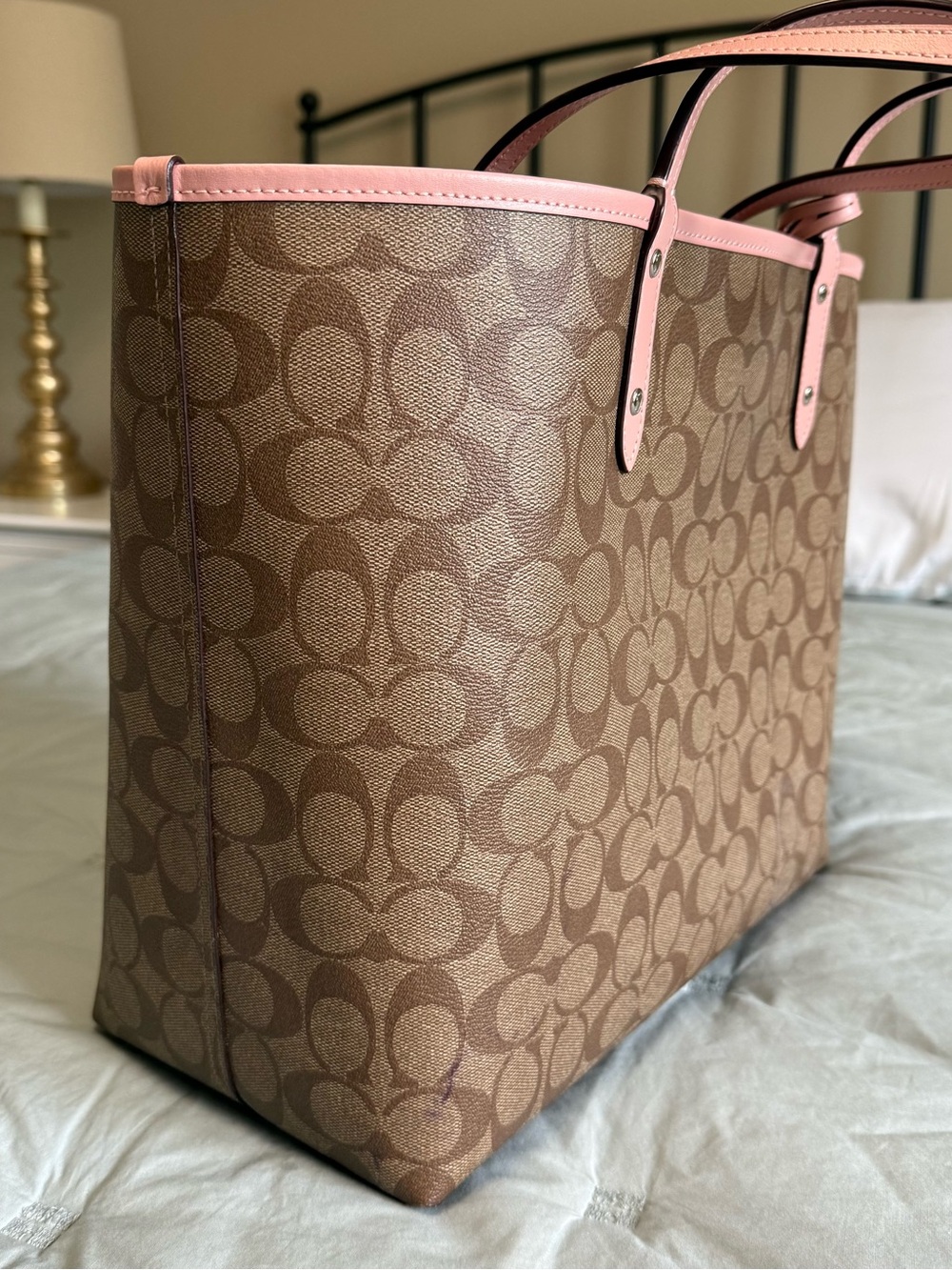 Coach Reversible City Tote and Matching Pink Pouch - Picture 4 of 14